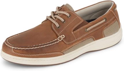 Mens Boat Shoes Classic Leather Casual Shoes for Men with Stain Defender