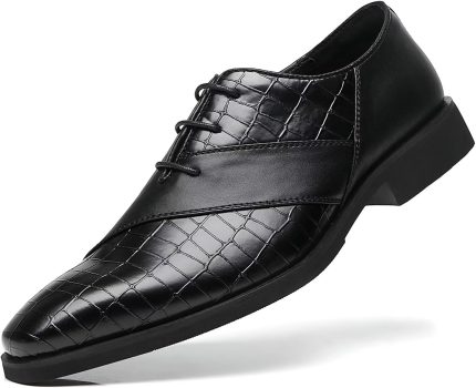 Men’s Oxfords Formal Lace Up Dress Shoes, Classic Business Casual Leather Shoes for Men