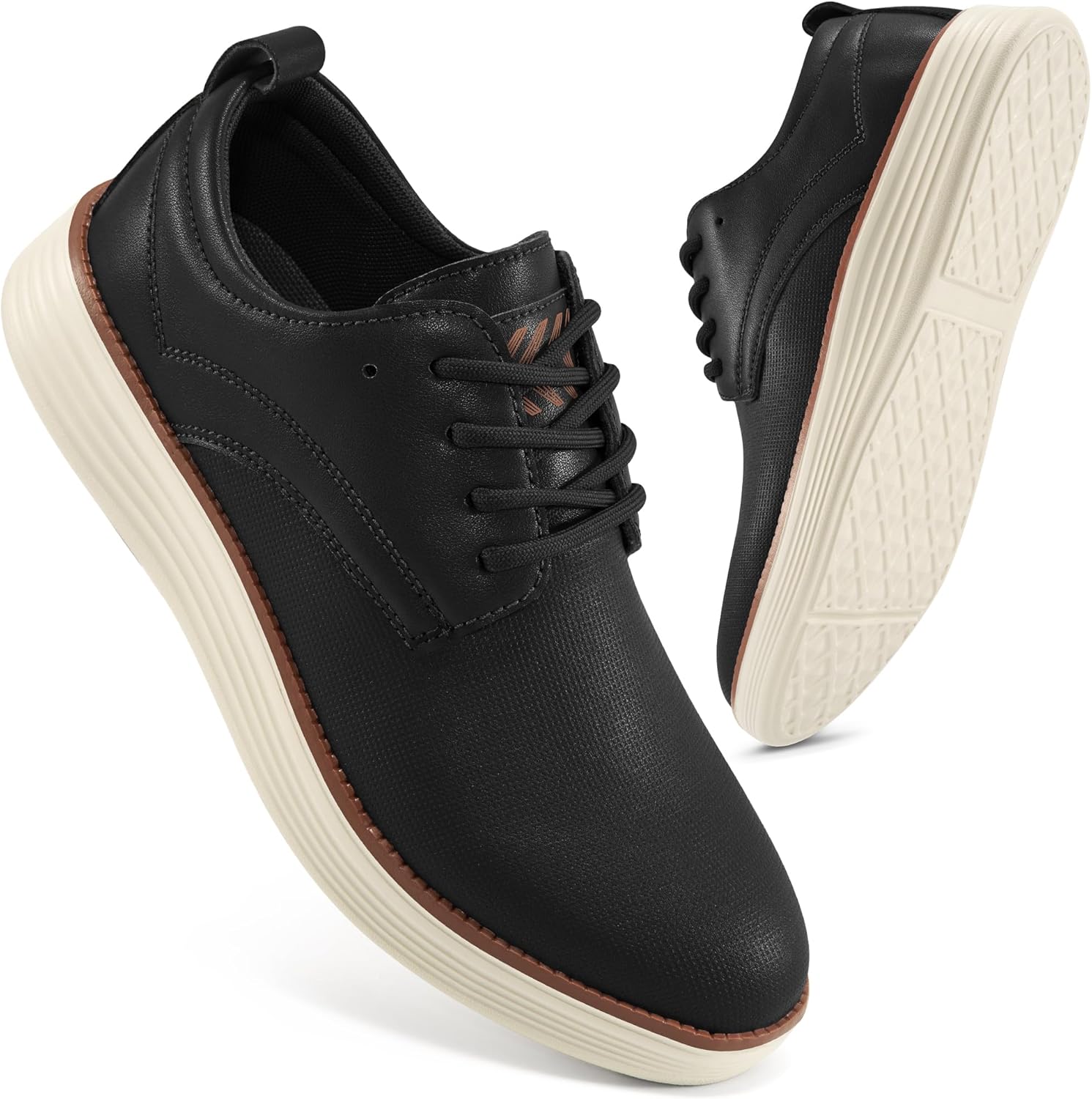 81BhuwGKP7L._AC_SL1500_.jpg Men's Dress Sneakers Lightweight Casual Business Formal Oxfords Shoes - Image 1