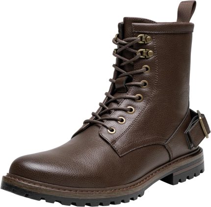 Mens Boots High Top Motorcycle Boots Fashion Zipper Mens Casual Boots  Dress Combat Boots